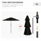 Outsunny 9FT Black Patio Umbrella 3 Tiers with Crank, Push Button Tilt for Outdoor Comfort on Deck, Backyard & Lawn - Find Shade | The Comfy Couch Canada