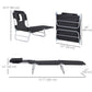 Outsunny Adjustable Folding Chaise Lounge with Face Hole Beach Camping Recliner Sunbed Black | The Comfy Couch Canada