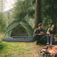Outsunny Camping Tent, 3 Person Family Tent, 1000mm Waterproof, with Sewn-in Groundsheet and Carry Bag,  for Fishing, Dark Green | The Comfy Couch Canada