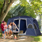 Outsunny Camping Tent, Family Tent 4-8 Person 2 Room, with Large Mesh Windows, Easy Set Up 13&