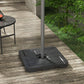 Outsunny Patio Umbrella Weight Bases: 4pc Water/Sand Fillable HDPE Cantilever Cross Stands | The Comfy Couch Canada