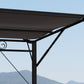 Outsunny 10x8ft Patio Metal Gazebo with Extendable Side Awning, Outdoor Shelter Shade Canopy Deck Awning, Brown | The Comfy Couch Canada