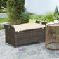 Outsunny 2-In-1 Outdoor PE Rattan Storage Bench, 27 Gallon Patio Wicker Furniture, Basket Box with Handles and Cushion Cream | The Comfy Couch Canada