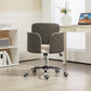 HOMCOM Small Desk Chair, Height Adjustable Fabric Office Chair with Swivel Wheels, Tilt Function, Computer Chair, Cream White | The Comfy Couch Canada