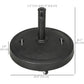 Outsunny Patio Umbrella Stand 20.9" Round with Lockable Wheels 51lb Heavy Duty Base Black | The Comfy Couch Canada