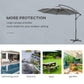 Outsunny 9.7ft Offset Patio UmbrellaCantilever Parasol with Crank Handle, 8 Ribs and Cross Base for Outdoor, Sun Shade, Cream | The Comfy Couch Canada