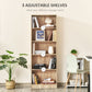 HOMCOM 5-Tier Bookcase: Adjustable Shelves Display Unit for Living Room/Office, Natural Wood | The Comfy Couch Canada