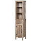 kleankin Tall Bathroom Storage Solution: Freestanding Cabinet with Adjustable Shelves, Cupboard Space & Home Organization, White.