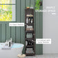 HOMCOM Tall Linen Tower: Freestanding 3-Tier Bathroom Cabinet with Adjustable Shelves & Cupboard, Dark Brown | The Comfy Couch Canada