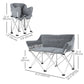 Outsunny Double Camping Chair, Oversized Camping Loveseat for Adults, Heavy Duty Folding Camp Chair, Support 529 lbs