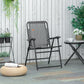 Outsunny Outdoor Folding Chair, Bungee Sling Foldable Chair with Armrests, Folding Lawn Chair for Camping, Garden, Pool, Beach, Backyard, Grey | The Comfy Couch Canada