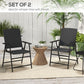 Outsunny 2PC Outdoor Wicker Dining Chairs Steel Frame Patio Furniture Black | The Comfy Couch Canada