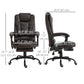 Vinsetto Reclining Office Chair with 7-Point Vibrating Massage Footrest Adjustable Height Swivel Chair Brown | The Comfy Couch Canada