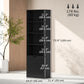 HOMCOM 4-Tier Open Bookshelf with Doors Modern Home Office Bookcase Storage Cabinet for Living Room Bathroom Study, Black | Aosom Canada