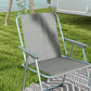 Outsunny 2 Pack Outdoor Folding Chair Set, Portable Camping Chairs with Armrest, Oxford Fabric Seat, Outdoor Chairs, Grey | The Comfy Couch Canada