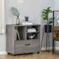 Vinsetto Lateral File Station: Mobile Cabinet with Printer Stand for Letter/Legal File & Office Supply Storage, Grey | The Comfy Couch Canada