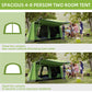 Outsunny Tunnel Tent Camping Shelter w/ Porch, Two Rooms, Lamp Hook, Portable Carry Bag, Green | The Comfy Couch Canada