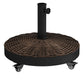 Outsunny Bronze Resin Patio Umbrella Base 20.5" Round Parasol Stand Outdoor with Wheels Garden Offset Holder | The Comfy Couch Canada