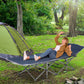 Outsunny Folding Camping Cot for Adults with Mattress Pillow Double Layer Oxford Heavy Duty Sleeping Cot Carry Bag Blue | The Comfy Couch Canada