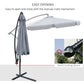 Outsunny 9FT Offset Cantilever Patio Umbrella: Dark Grey Easy Tilt Cross Base 8 Ribs UV Protection Outdoor Sun Shade | The Comfy Couch Canada