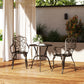 Outsunny 3 Pieces Cast Aluminum Bistro Set, Outdoor Patio Furniture Set with Umbrella Hole for Garden Balcony, Bronze | The Comfy Couch Canada