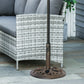 Outsunny Round Cast Iron Patio Umbrella Base: Outdoor Stand Holder for Φ38/48mm Poles, Bronze | The Comfy Couch Canada