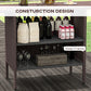 Outsunny Bar Height Outdoor Rattan Table, Patio Wicker Bar Table with 2 Storage Shelves, 55.1" x 18.5" x 37", Brown | The Comfy Couch Canada
