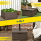 Outsunny 3-in-1 Outdoor Umbrella Base with Wheels, Side Table, Planter Box, 175lbs Heavy Duty Patio Umbrella Stand, Brown | The Comfy Couch Canada
