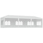 Outsunny 10 x 28ft Portable Party Tent, Gazebo Wedding Party Tent for Garden Dining and Outdoor with 5 Removable Sidewalls, White | The Comfy Couch Canada