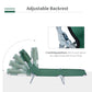 Outsunny Folding Adjustable Chaise Lounge w/ Face Cavity Outdoor Beach Camping Sun Lounger Bed Recliner (Green) | The Comfy Couch Canada
