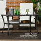Outsunny Outdoor Coffee Table 43.3" x 23.6" Patio PE Rattan with Storage Shelf Wicker Side Table Glass Top Black | The Comfy Couch Canada