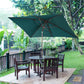 Outsunny 6.5x10ft Rectangle Aluminum Patio Umbrella Garden Parasol Outdoor Sunshade Tilt Crank Canopy Green.