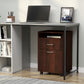 HOMCOM Small Filing Cabinet 24" Open Compartment Drawer Wheels Home Office Storage Espresso Wood Furniture | The Comfy Couch Canada