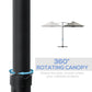 Outsunny 8.5FT Outdoor Cantilever Roma Parasol with 360å¡ Rotation and Cross Base, Offset Patio Umbrella for Garden, Light Grey | The Comfy Couch Canada