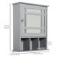 Kleankin Grey Wall Cabinet: Mounted Bathroom/Kitchen Storage with Mirrored Door & 3 Shelves for Space Efficiency | The Comfy Couch Canada