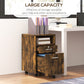 Vinsetto Small Filing Cabinet with 2 Drawers, Lockable Home Office Storage Cabinets on Wheels for A4, Letter Size, Rustic Brown | The Comfy Couch Canada