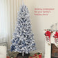 HOMCOM 7ft Flocked Blue Christmas Tree, Artificial Christmas Tree with Hinged Design, Faux Snow, for Home Office Holiday Xmas.
