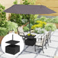 Outsunny Patio Umbrella Weighted Base with Table Tray, Heavy Duty Umbrella Base with Wheels Handles, 176lbs with Stand Filling, Patio Umbrella Stand Base for Garden Poolside, Black | The Comfy Couch Canada