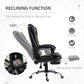 HOMCOM PU Leather High Back Executive Office Chair Swivel Recliner with Retractable Footrest Padded Armrests Black | The Comfy Couch Canada