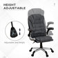 Vinsetto Heavy Duty Microfibre Big Tall Office Chair 400lbs Flip-up Arm Charcoal Grey | The Comfy Couch Canada