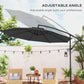 Outsunny 9.7ft Offset Patio Umbrella Garden Hanging Parasol Banana Cantilever Umbrella with Base, Crank, Black | The Comfy Couch Canada
