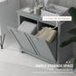 HOMCOM Bathroom Laundry Storage Cabinet: Tilt-out Hamper Organizer, Two-Compartment, Grey | The Comfy Couch Canada