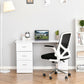 HOMCOM Computer Writing Desk Study Workstation w 3 Shelf 3 Storage Drawers Home Office Furniture White | The Comfy Couch Canada