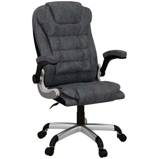 Vinsetto Heavy Duty Microfibre Big Tall Office Chair 400lbs Flip-up Arm Charcoal Grey | The Comfy Couch Canada