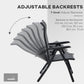 Outsunny 2PC Outdoor Wicker Folding Chairs Adjustable Backrest Patio Furniture Grey | The Comfy Couch Canada