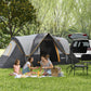 Outsunny Family Camping Tent for 5-6 Person with Lighting Hook & Carrying Bag in Cream | The Comfy Couch Canada