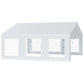 Outsunny 20x20ft Heavy Duty Carport Party Tent Outdoor Garage Patio Gazebo Canopy with Sidewalls White | The Comfy Couch Canada