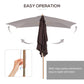 Outsunny 7x10ft Wooden Rectangle Patio Umbrella: Coffee Market Garden Parasol Outdoor Sunshade Canopy | The Comfy Couch Canada