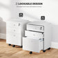 HOMCOM 3-Drawer Small Filing Cabinet with Lock, Vertical Office Storage Cabinet with Wheels for Home Office, White | The Comfy Couch Canada