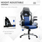 HOMCOM PU Leather Racing Gaming Chair: Blue High Back, Office Computer Desk Chair, Adjustable Height, Flip Up Armrest, Swivel | The Comfy Couch Canada